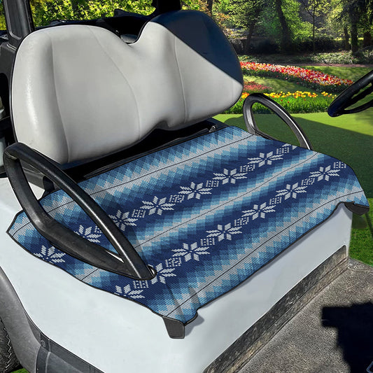 Snow Flower Knitted Pattern Print Golf Cart Seat Cover