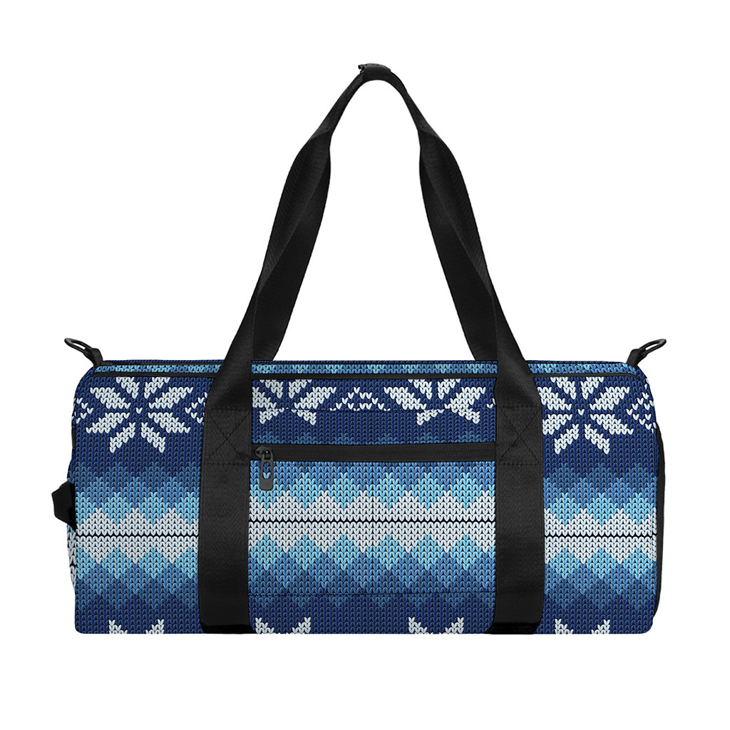 Snow Flower Knitted Pattern Print Gym Bag