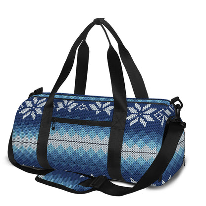 Snow Flower Knitted Pattern Print Gym Bag