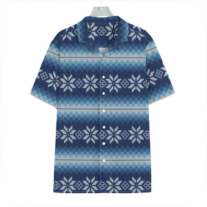 Snow Flower Knitted Pattern Print Hawaiian Shirt