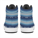 Snow Flower Knitted Pattern Print High Top Leather Sneakers