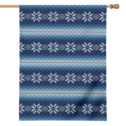 Snow Flower Knitted Pattern Print House Flag