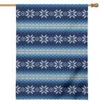 Snow Flower Knitted Pattern Print House Flag
