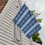 Snow Flower Knitted Pattern Print House Flag