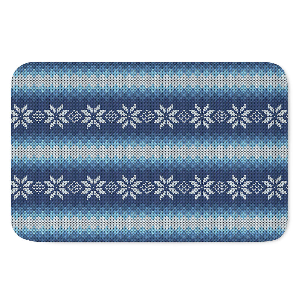 Snow Flower Knitted Pattern Print Indoor Door Mat