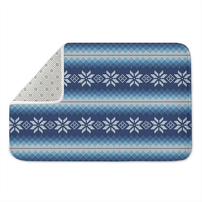 Snow Flower Knitted Pattern Print Indoor Door Mat