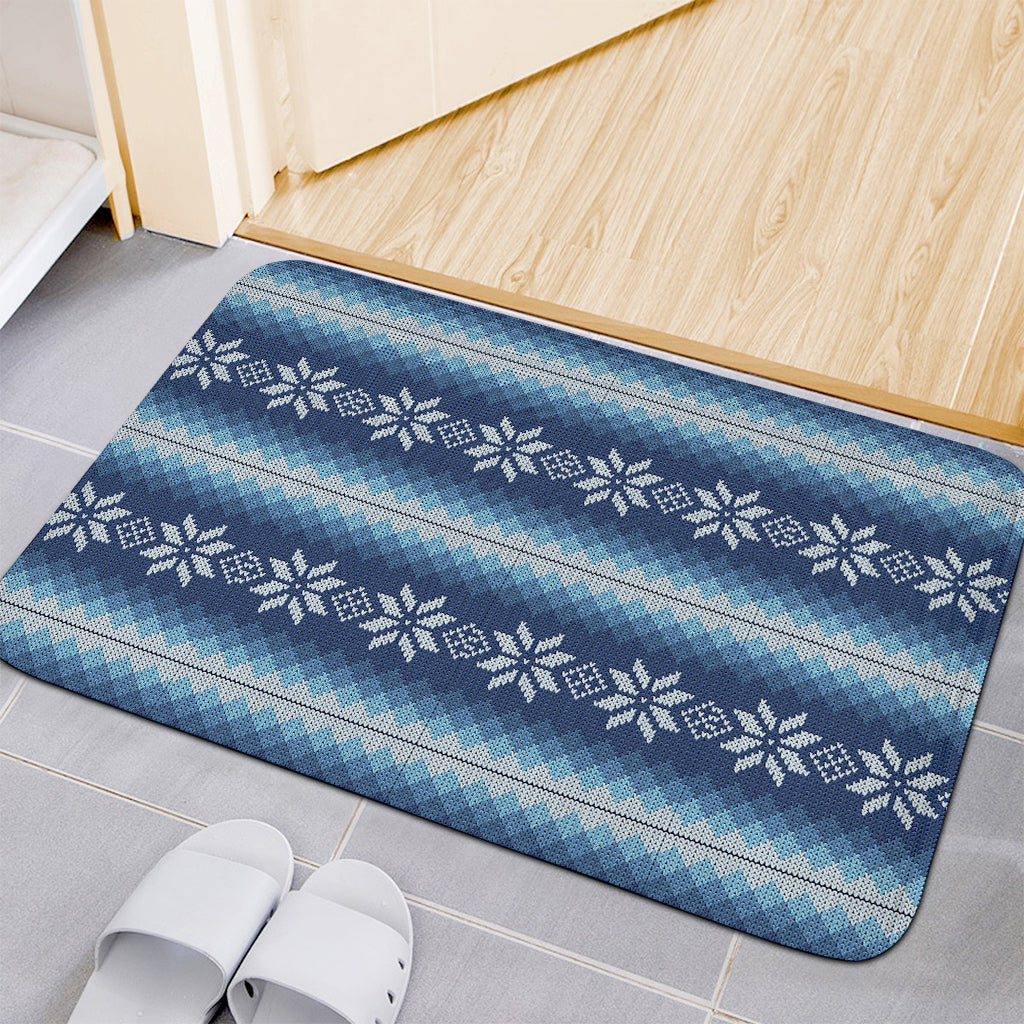 Snow Flower Knitted Pattern Print Indoor Door Mat