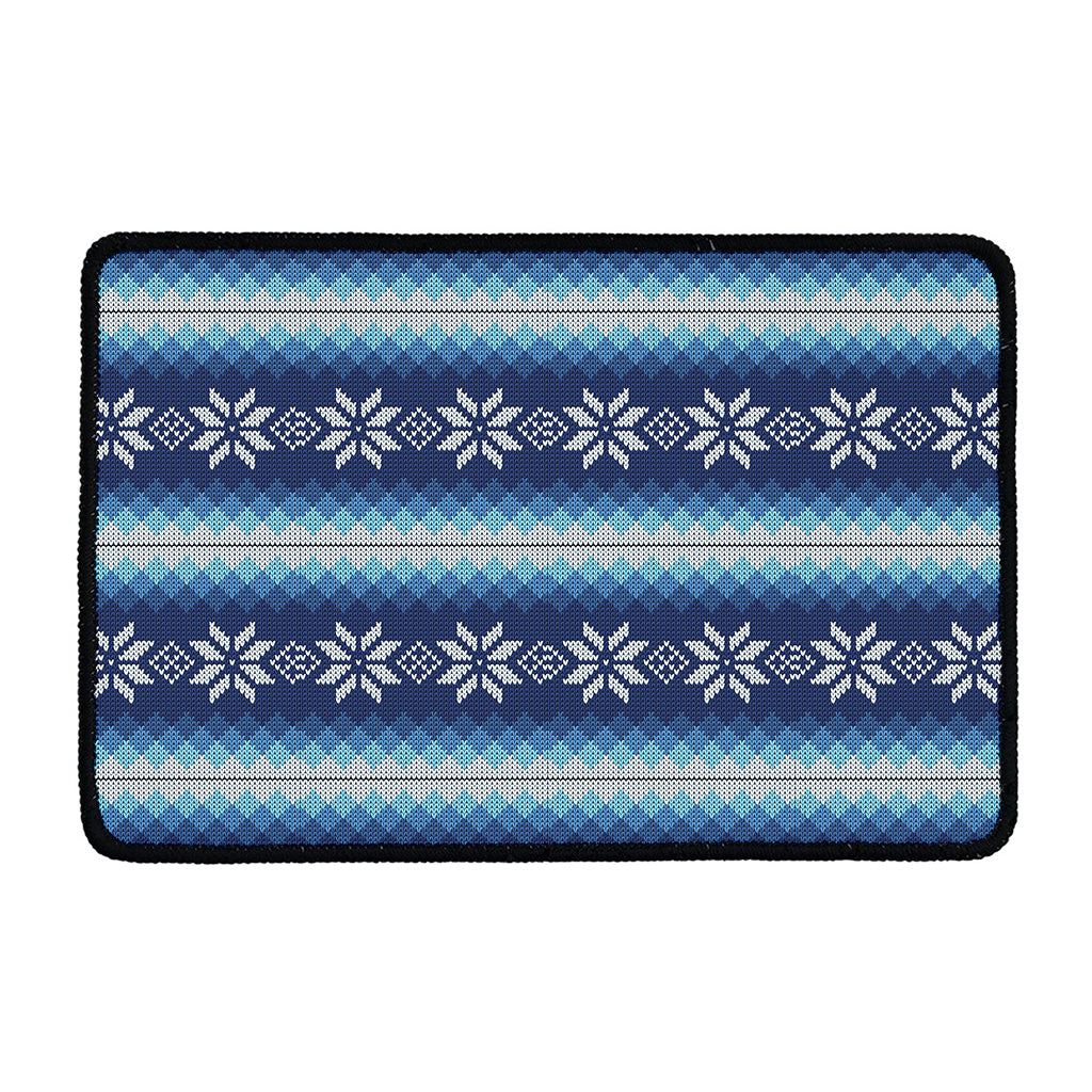 Snow Flower Knitted Pattern Print Kitchen Mat