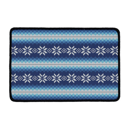 Snow Flower Knitted Pattern Print Kitchen Mat