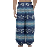 Snow Flower Knitted Pattern Print Lantern Pants