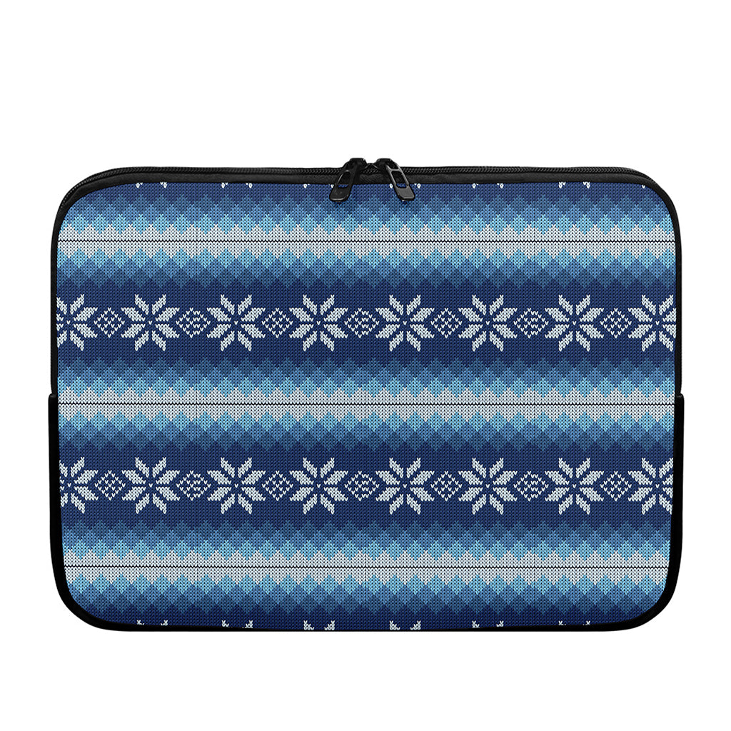 Snow Flower Knitted Pattern Print Laptop Sleeve
