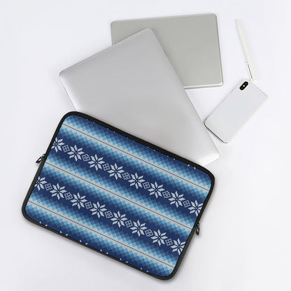 Snow Flower Knitted Pattern Print Laptop Sleeve