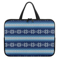 Snow Flower Knitted Pattern Print Laptop Sleeve With Handle