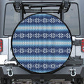 Snow Flower Knitted Pattern Print Leather Spare Tire Cover