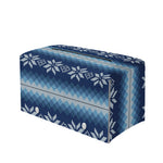 Snow Flower Knitted Pattern Print Leather Tissue Box Cover