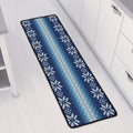 Snow Flower Knitted Pattern Print Long Kitchen Mat