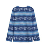 Snow Flower Knitted Pattern Print Long Sleeve Short Coat
