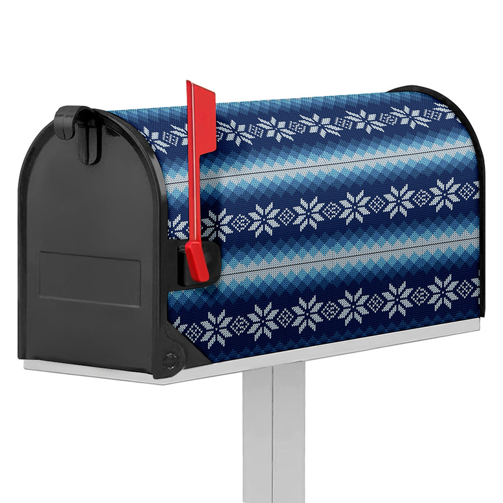 Snow Flower Knitted Pattern Print Mailbox Cover