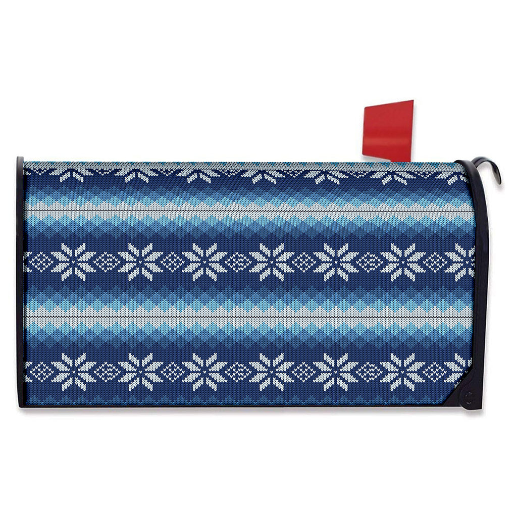 Snow Flower Knitted Pattern Print Mailbox Cover