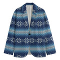 Snow Flower Knitted Pattern Print Men's Blazer