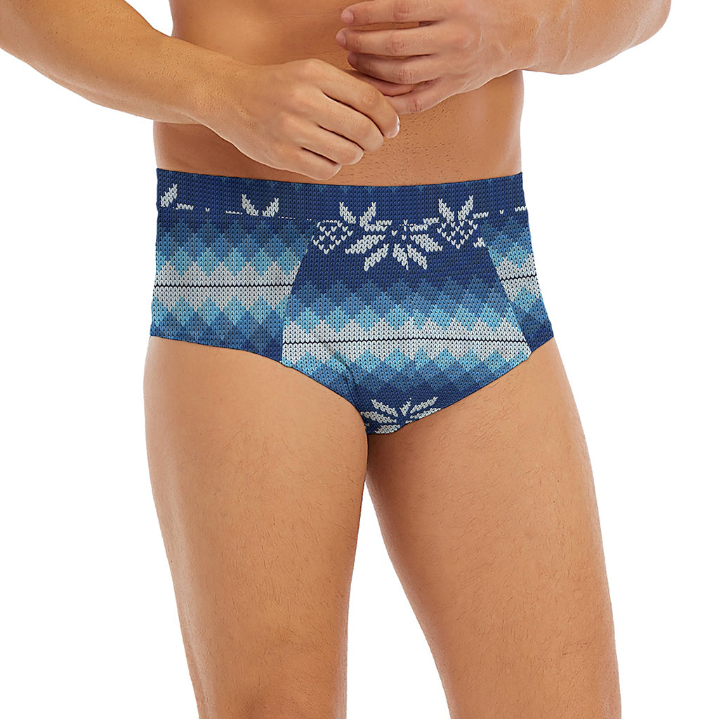 Snow Flower Knitted Pattern Print Men's Briefs