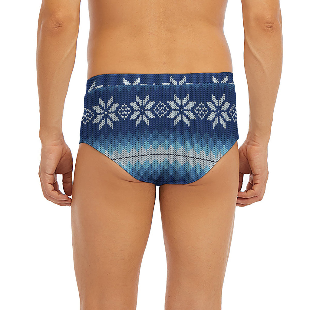 Snow Flower Knitted Pattern Print Men's Briefs