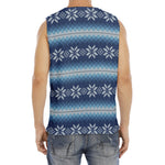 Snow Flower Knitted Pattern Print Men's Fitness Tank Top