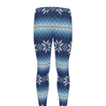 Snow Flower Knitted Pattern Print Men's Leggings