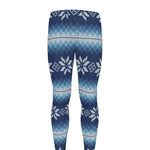 Snow Flower Knitted Pattern Print Men's leggings