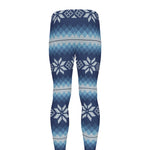 Snow Flower Knitted Pattern Print Men's leggings