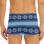 Snow Flower Knitted Pattern Print Men's Short Boxer Briefs
