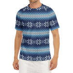 Snow Flower Knitted Pattern Print Men's Short Sleeve Rash Guard