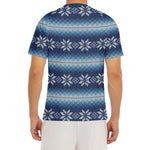 Snow Flower Knitted Pattern Print Men's Short Sleeve Rash Guard
