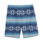 Snow Flower Knitted Pattern Print Men's Sports Shorts