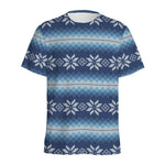 Snow Flower Knitted Pattern Print Men's Sports T-Shirt