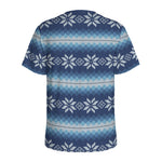 Snow Flower Knitted Pattern Print Men's Sports T-Shirt