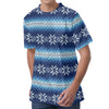 Snow Flower Knitted Pattern Print Men's Velvet T-Shirt