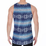 Snow Flower Knitted Pattern Print Men's Velvet Tank Top