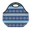 Snow Flower Knitted Pattern Print Neoprene Lunch Bag
