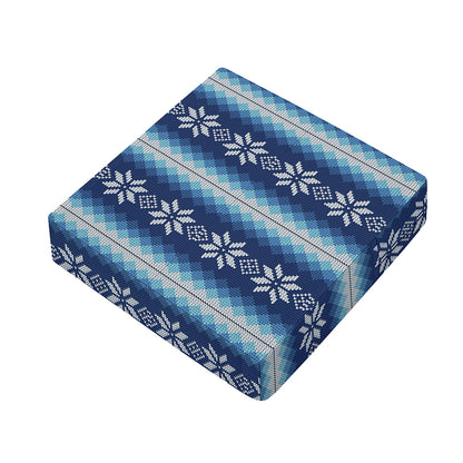 Snow Flower Knitted Pattern Print Outdoor Seat Cushion Cover