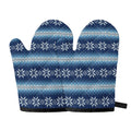 Snow Flower Knitted Pattern Print Oven Mitts