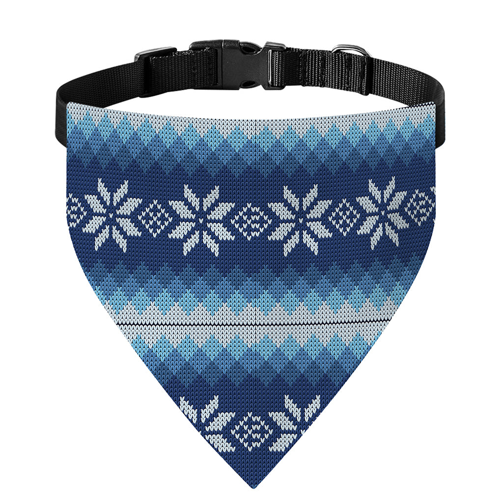 Snow Flower Knitted Pattern Print Over The Collar Dog Bandana