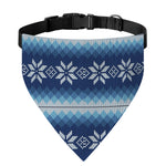 Snow Flower Knitted Pattern Print Over The Collar Dog Bandana