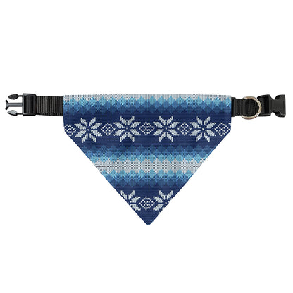 Snow Flower Knitted Pattern Print Over The Collar Dog Bandana