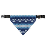 Snow Flower Knitted Pattern Print Over The Collar Dog Bandana