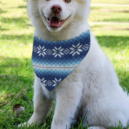 Snow Flower Knitted Pattern Print Over The Collar Dog Bandana