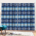 Snow Flower Knitted Pattern Print Pencil Pleat Curtains