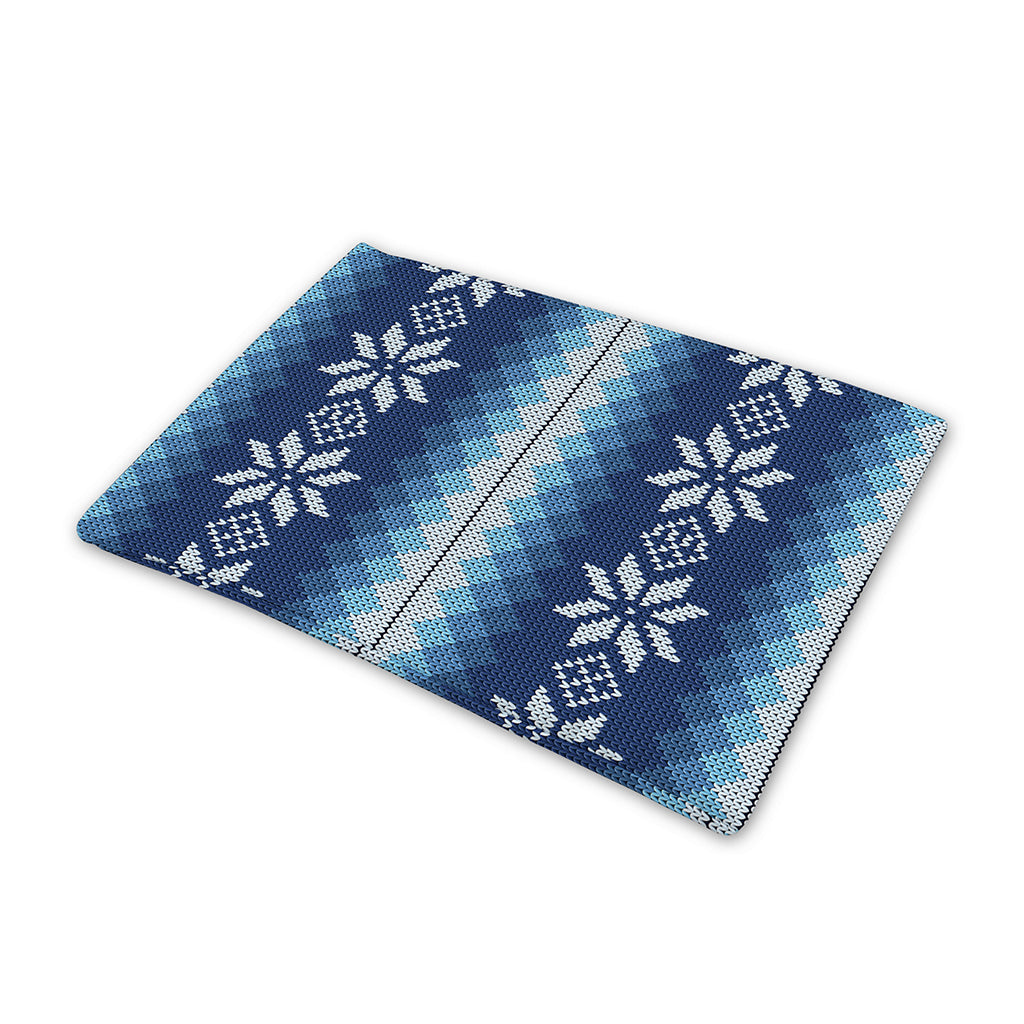 Snow Flower Knitted Pattern Print Pet Cooling Mat Cover