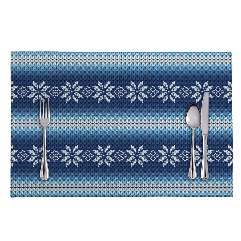 Snow Flower Knitted Pattern Print Placemat