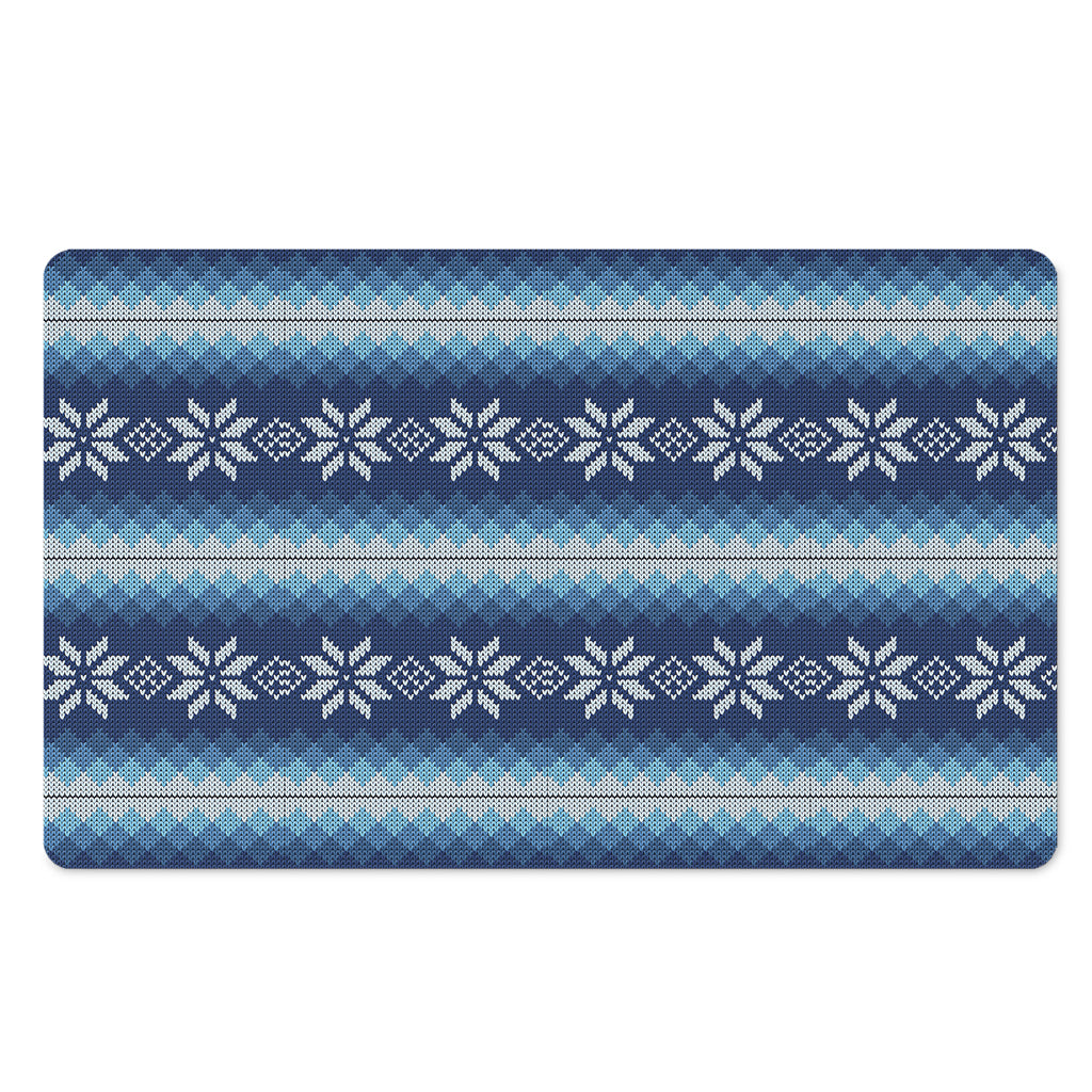 Snow Flower Knitted Pattern Print Polyester Doormat